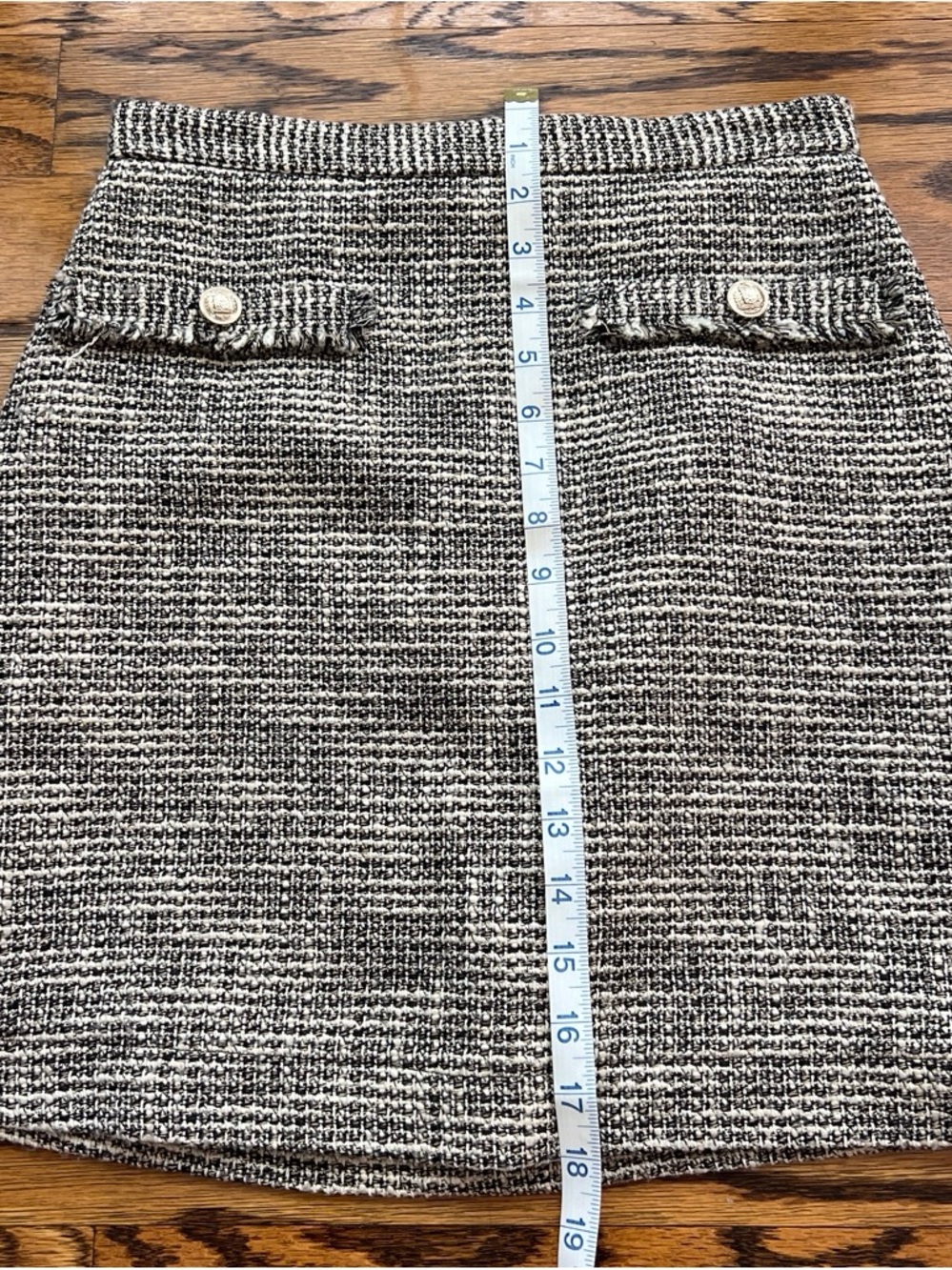 H&M Tweed Mini Skirt in Black, Cream and Gold